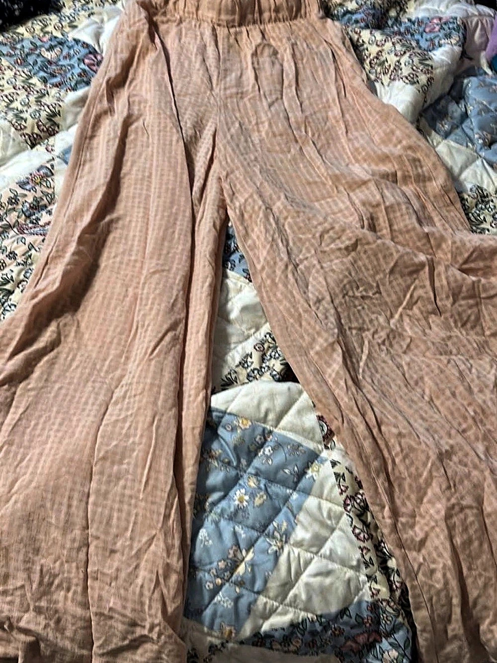 Rewash Wide Leg Pants in Pink Small